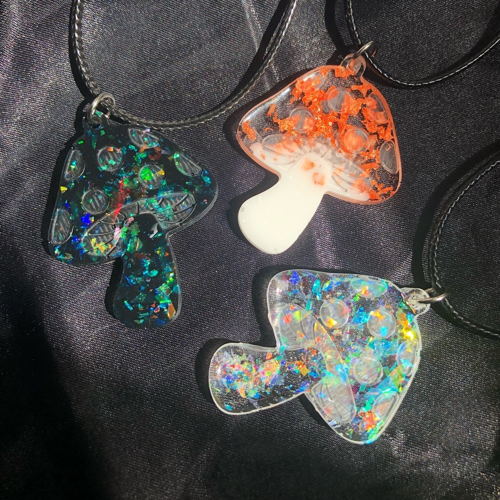 Custom Color Choice Mushroom Necklaces